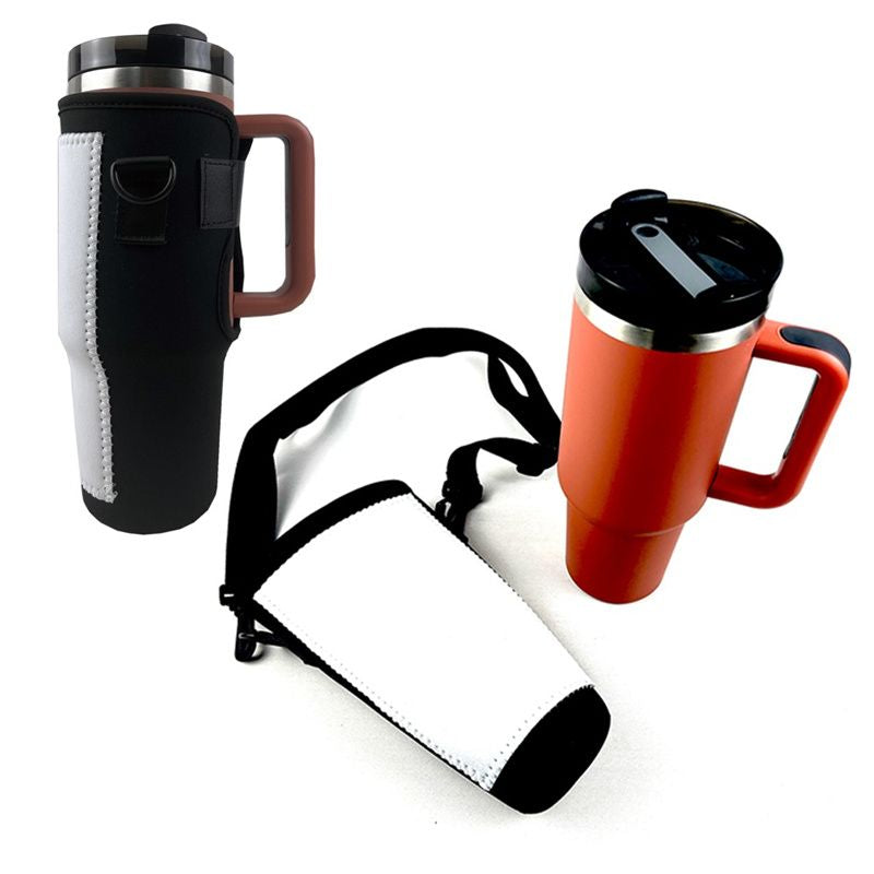 Sublimation Blank Neoprene 40oz tumbler tote pouch holder with adjustable strap