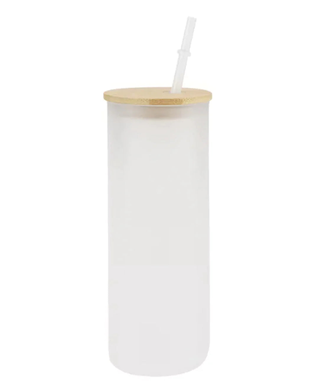 25oz Sublimation Blank Glass Tumbler Bamboo Lids (Clear or Frosted)