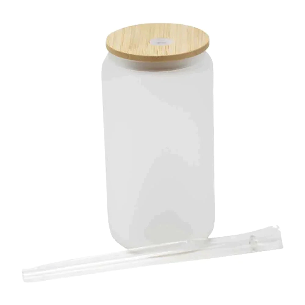 12oz or 16oz Sublimation Blank Glass Can Jar Tumbler (Clear or Frosted)