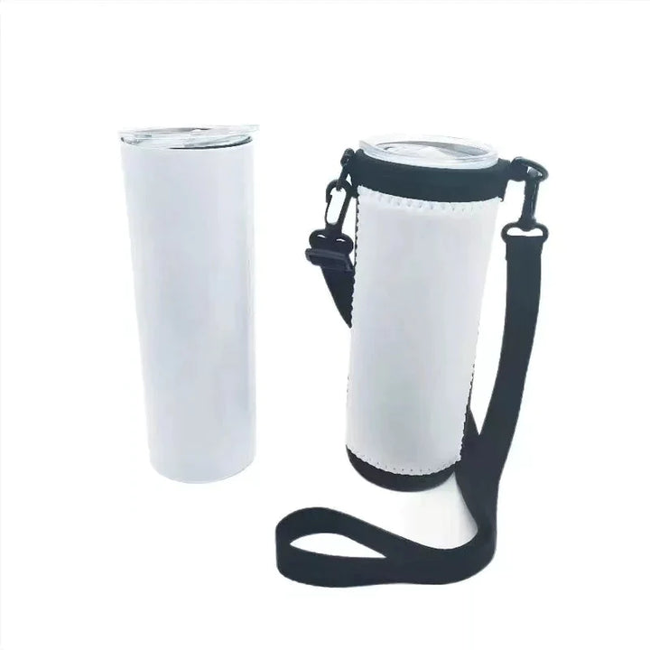 DIY dye Sublimation Blank Neoprene 20oz tumbler tote pouch holder with adjustable strap
