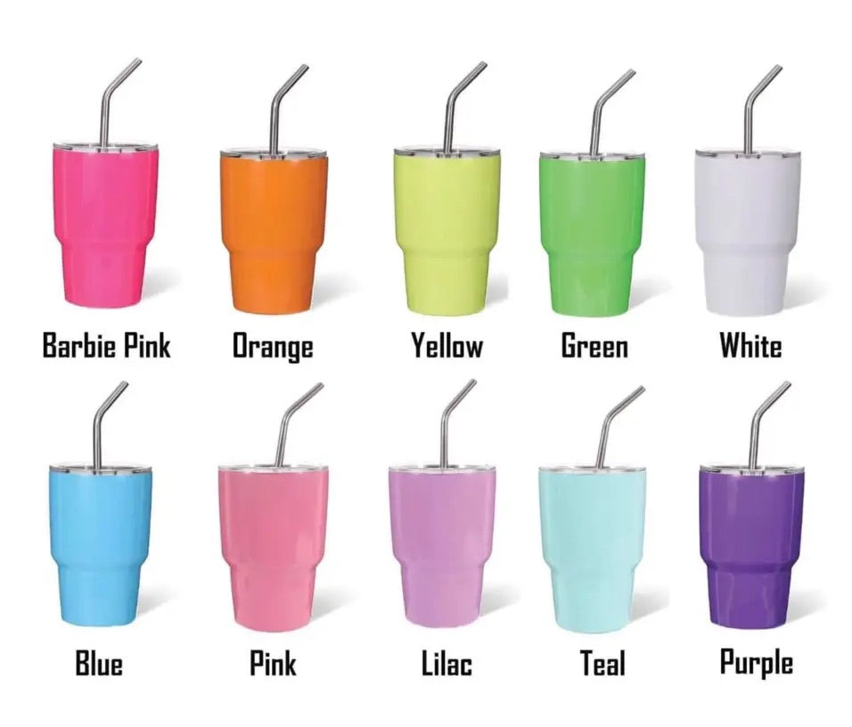 3oz DIY Sublimation shot glass Tumbler double insulated with stainless straw