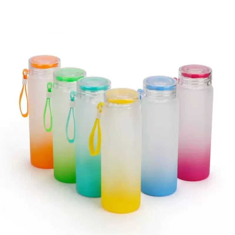 US Stock, CALCA 25pcs 25oz Sublimation Blanks Clear Glass Tumbler Skinny Straight Travel Bottle with Bamboo Lid and Plastic Straw Jar Tumbler Cups Mug