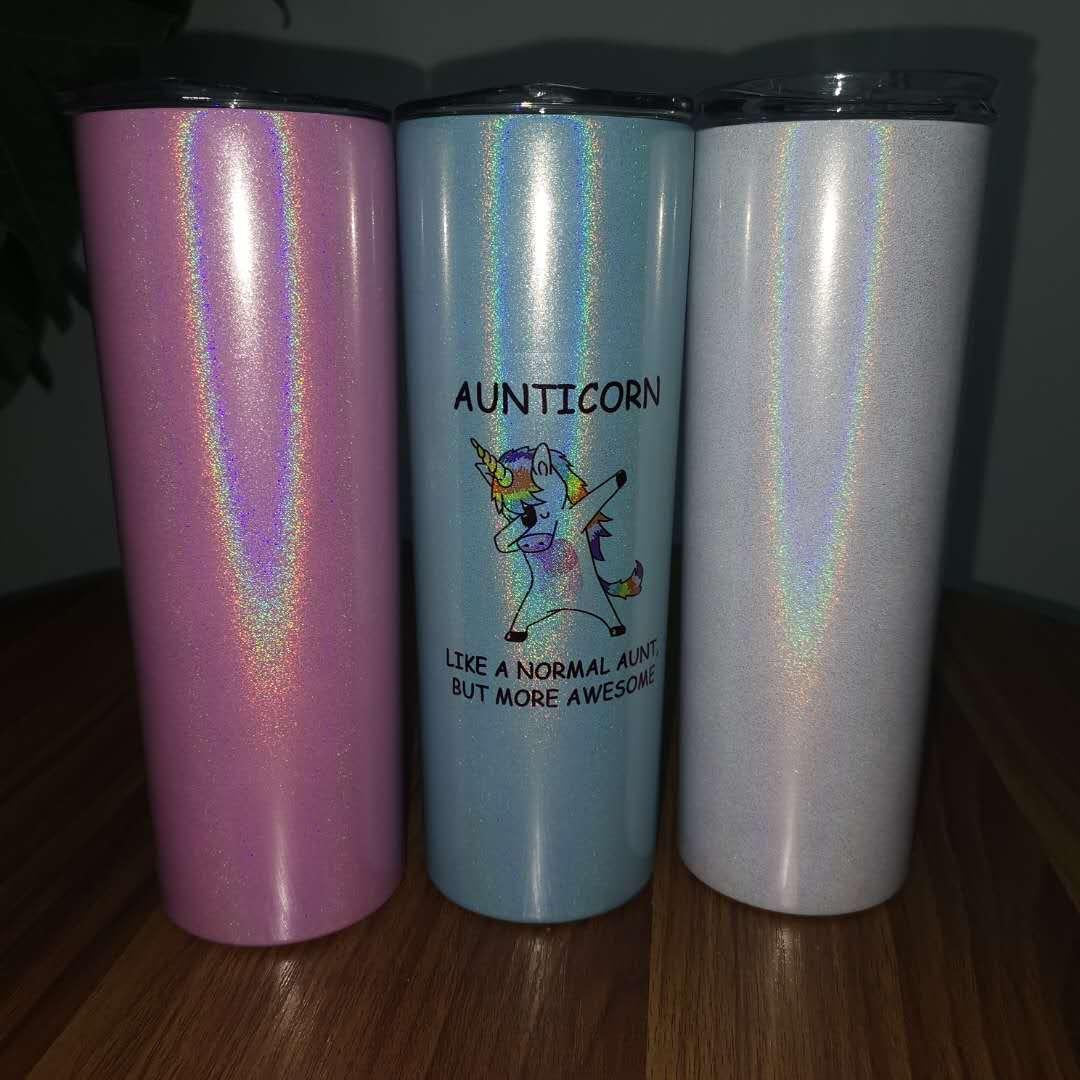 20oz Shimmer Glitter Sublimation Tumblers Stainless Steel Cups