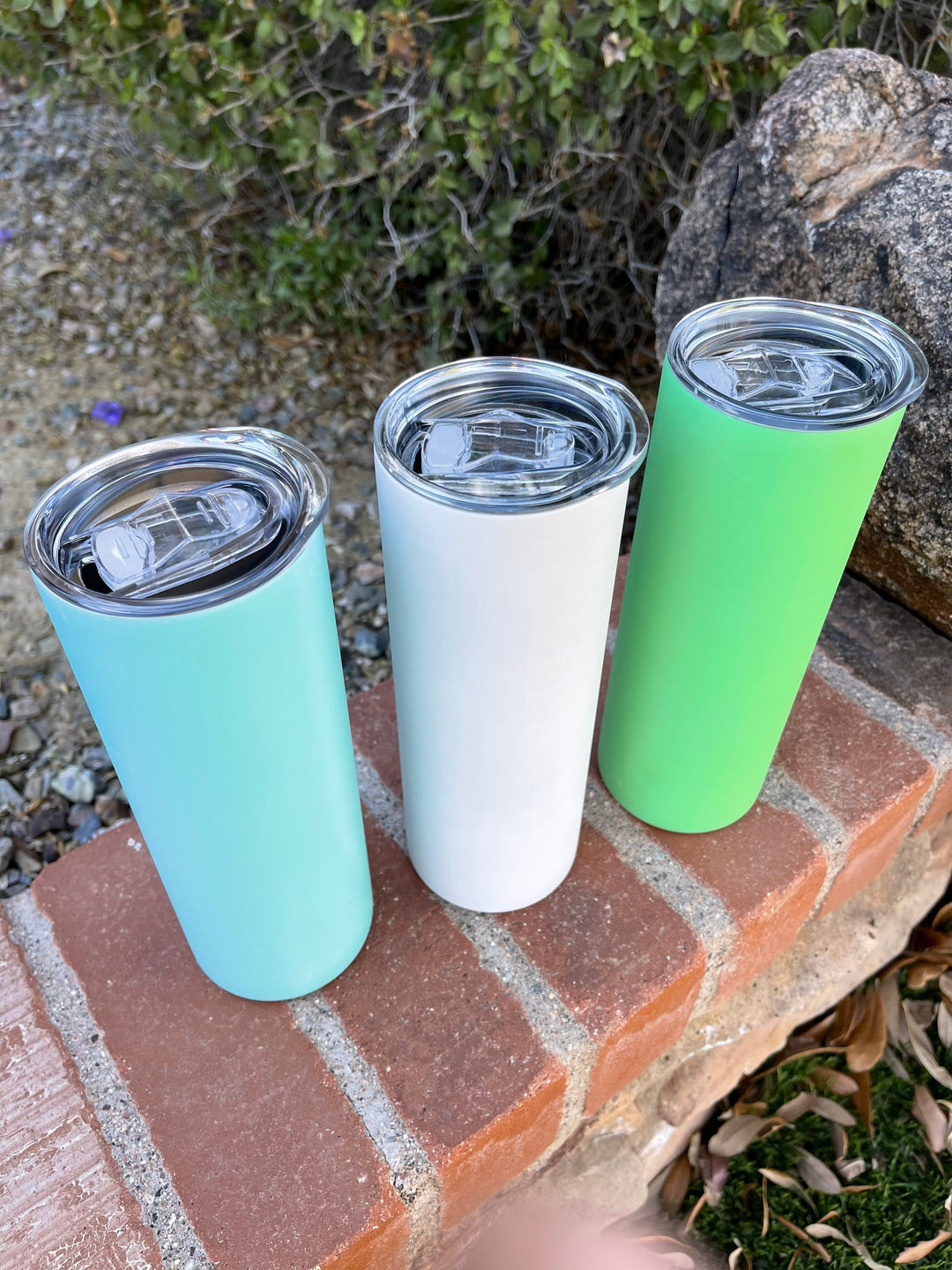 20oz Tumblers Glow in The Dark Blank White Red Coral Blue Green or Pink Stainless Steel Sublimation Tumbler w/Straw, Lid Box
