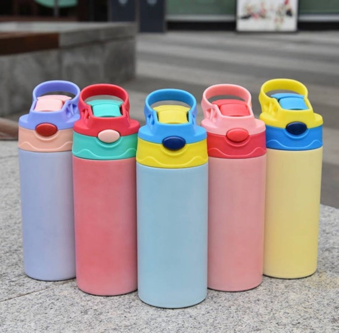 UV Color Change & Glow in Dark 12oz Blank Sublimation Sippy Cup Straight Stainless steel Kids Drinking Tumbler Sport Water Bottles