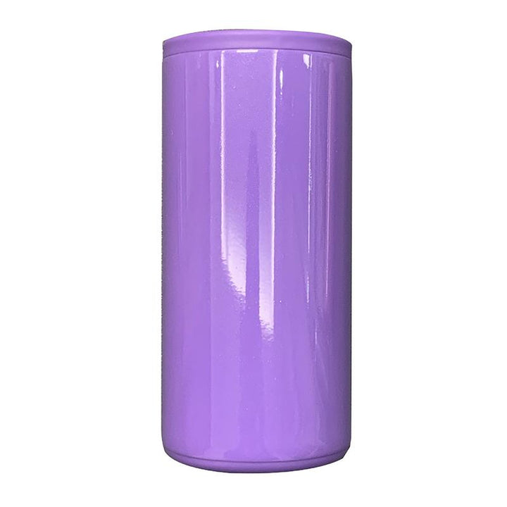 12oz Sublimation Can holder Cooler With screw on Lid Straight Blank Tumblers Stainless Steel Double Insulated