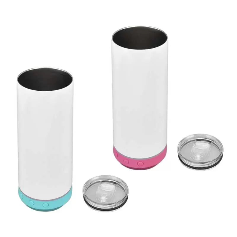20oz Sublimation Bluetooth speaker tumbler. Music Tumblers W/ Lid, Speaker & Straw