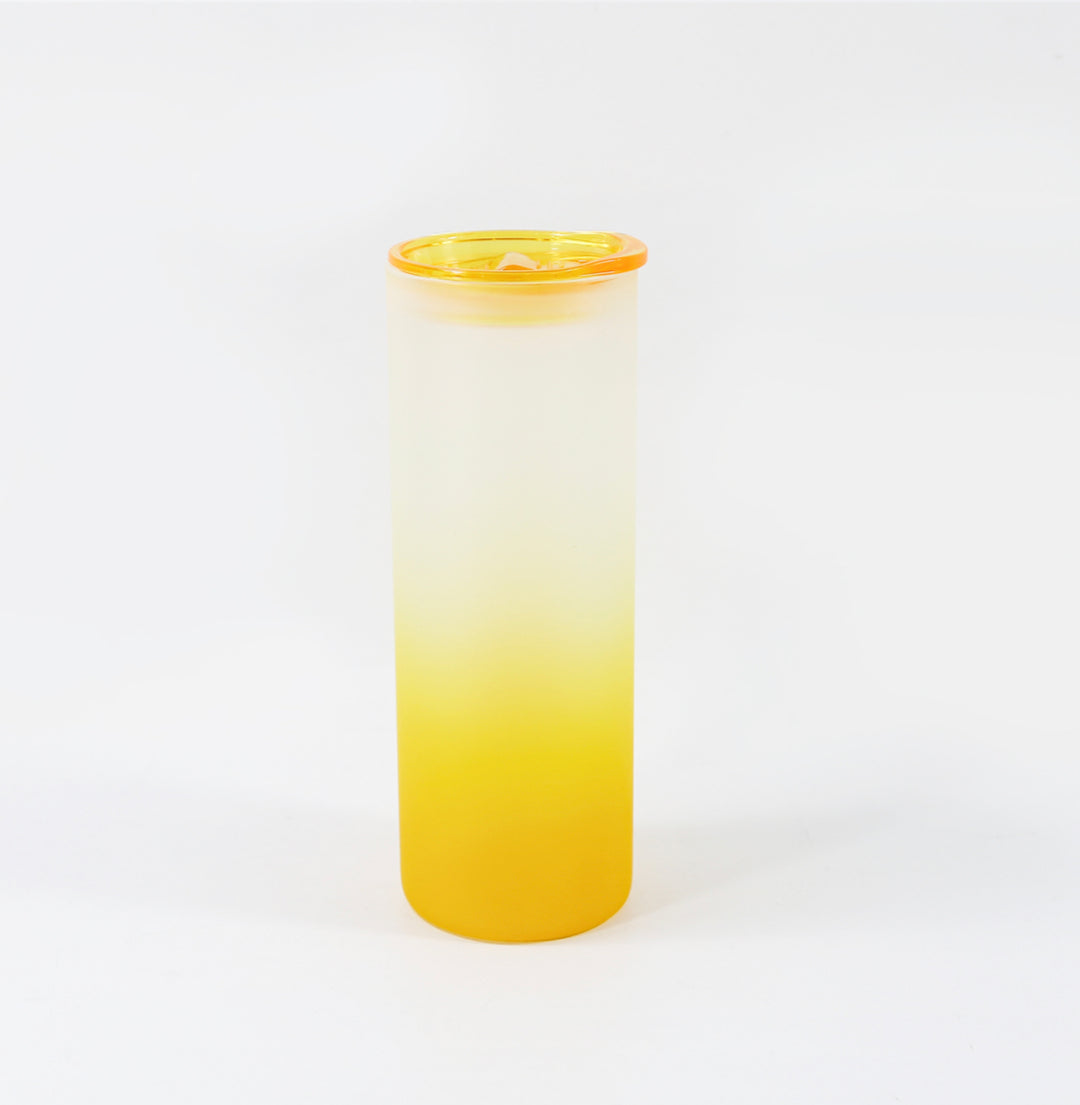 25oz Sublimation blank glass Ombre gradient Tumblers (Includes leak proof color Lid & Straw)