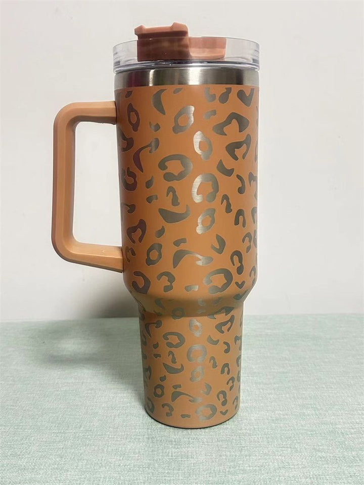 40oz Cheetah Leopard Laser Etched Stainless Steel Tumbler