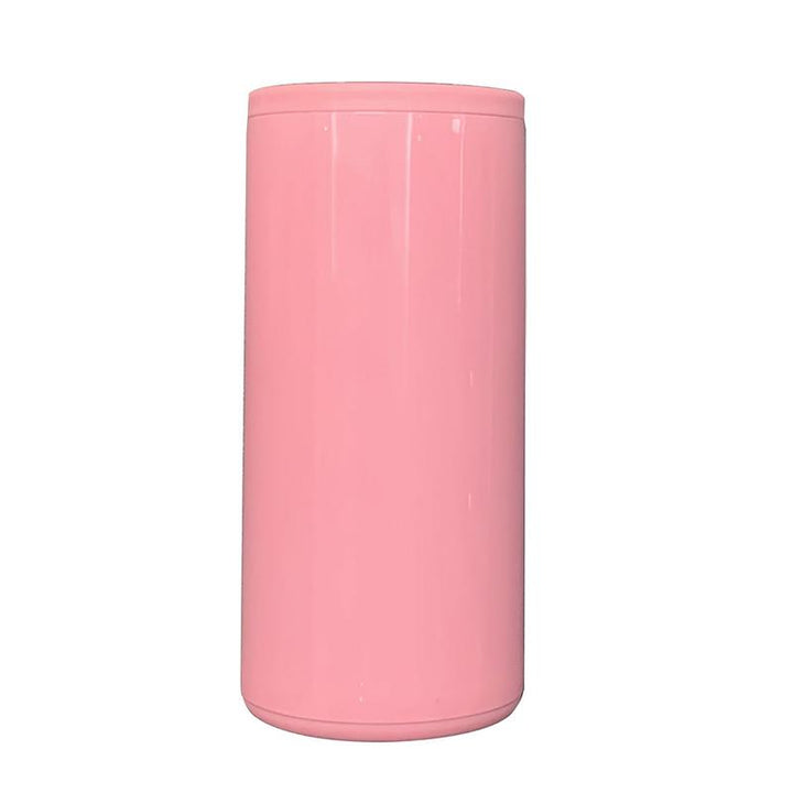 12oz Blank Sublimation Can holder Cooler With screw on Lid Straight Tumblers Stainless Steel Double Insulated